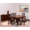 COMEDOR MANCHESTER NOGAL CON 4 SILLAS Y 1 BANCO 204